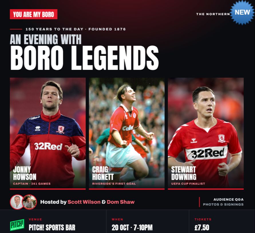 An Evening with Boro Legends — event image